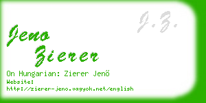 jeno zierer business card